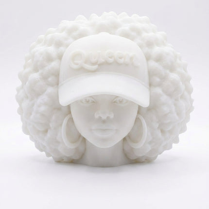 SUPERVALUECHOICE HCSEUA00009 Z-Customizable Unpainted Afro Queen with Baseball Cap Figurine Base, DIY Handcraft Supplies for Keychains Brooches 2.3" × 1.9" × 1.5"