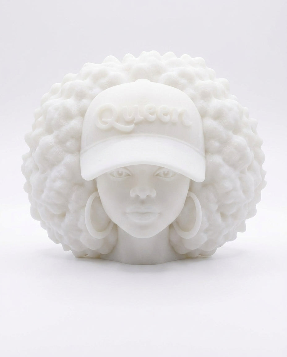 SUPERVALUECHOICE HCSEUA00009 Z-Customizable Unpainted Afro Queen with Baseball Cap Figurine Base, DIY Handcraft Supplies for Keychains Brooches