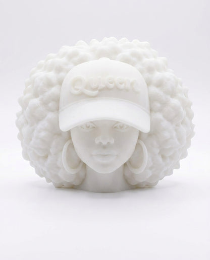 SUPERVALUECHOICE HCSEUA00009 Z-Customizable Unpainted Afro Queen with Baseball Cap Figurine Base, DIY Handcraft Supplies for Keychains Brooches