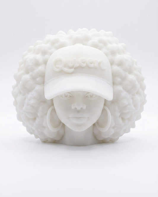 SUPERVALUECHOICE HCSEUA00009 Z-Customizable Unpainted Afro Queen with Baseball Cap Figurine Base, DIY Handcraft Supplies for Keychains Brooches