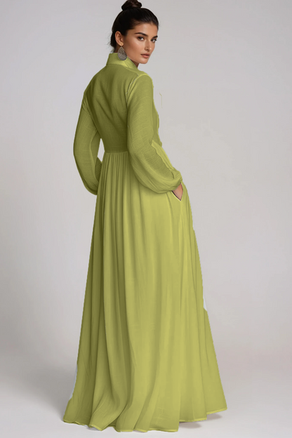 SUPERVALUECHOICE HCSEAA00012 Plunge Ruch Maxi Dress
