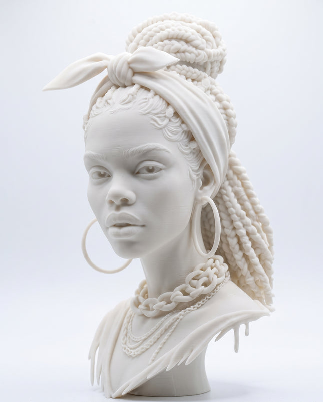 SUPERVALUECHOICE HCSEUA00104 Z-DIY Paintable 3D Resin Face Figurine | Blank Unpainted Craft for Custom Coloring & Decor