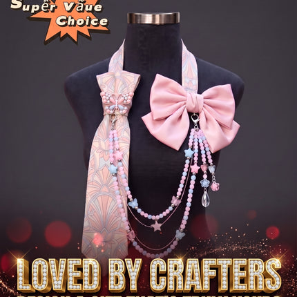 SUPERVALUECHOICE  CHRISTMAS HCSESD00004 DIY Pastel Beaded  Chain, Pink Blue Layered Crystal Chain