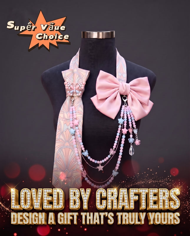 SUPERVALUECHOICE  CHRISTMAS HCSESD00004 DIY Pastel Beaded  Chain, Pink Blue Layered Crystal Chain