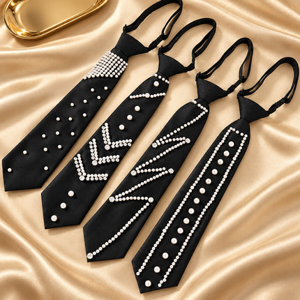 SUPERVALUECHOICE HCSEZC00003 Elegant Tie with Artificial Pearls Studded Freely