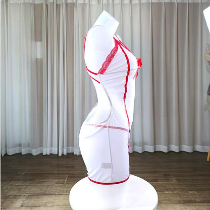 SVCL000107 3 Pieces Party holiday role-playing temptation Nurse uniform one-piece pajamas