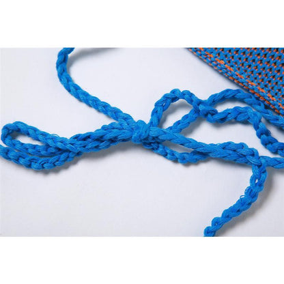 SVCM000045 Women's fashion strappy waistcoat, fitted low-waisted shorts, knitted set