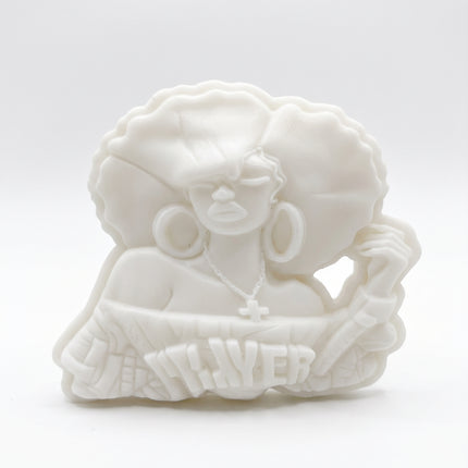 SUPERVALUECHOICE HCSEUA00010 Z-Blank Paintable Off Shoulder Afro Lady Resin Blank, DIY Color Craft Blanks for Brooch & Keychain Making 2.8" × 2.45" × 0.6"
