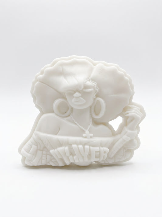SUPERVALUECHOICE HCSEUA00010 Z-Blank Paintable Off Shoulder Afro Lady Resin Blank, DIY Color Craft Blanks for Brooch & Keychain Making