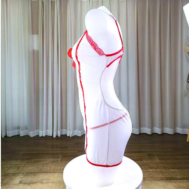 SVCL000107 3 Pieces Party holiday role-playing temptation Nurse uniform one-piece pajamas