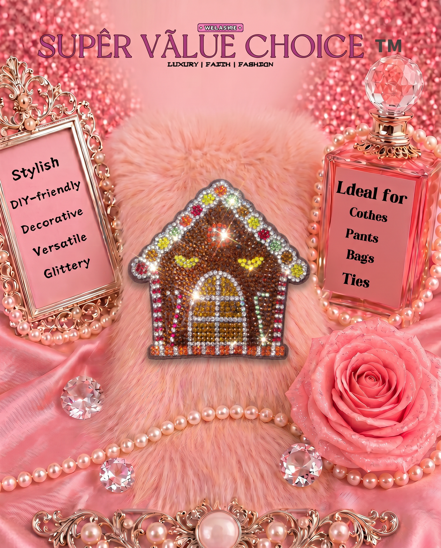 SUPERVALUECHOICE HCSESA00043 Crystal Christmas Series Keychain & Brooch