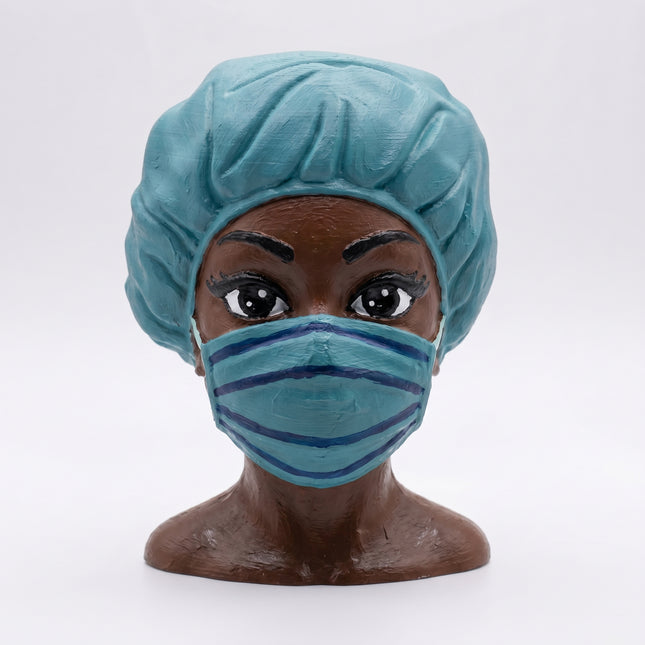 SUPERVALUECHOICE HCSEUA00061  Z-Paint Your Own Disposable Mask Nurse Figure Resin Blank Customizable Sculpture Blanks for Brooch & Keyring Making