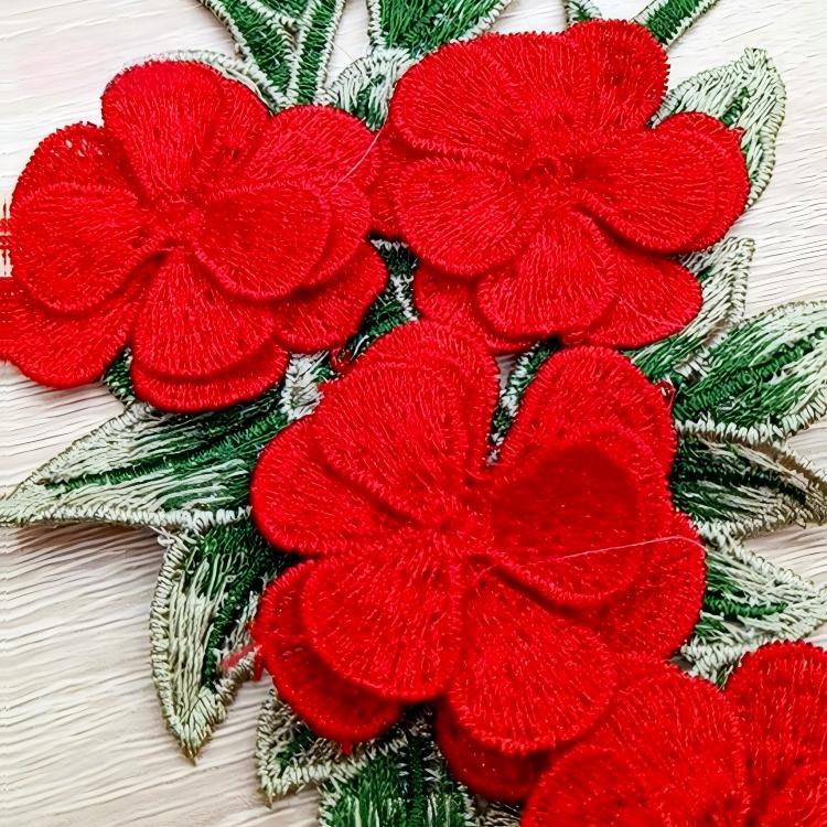SUPERVALUECHOICE HCSEYB00069 Floral Embroidered Fabric Patches 3.93'' X 7.87''