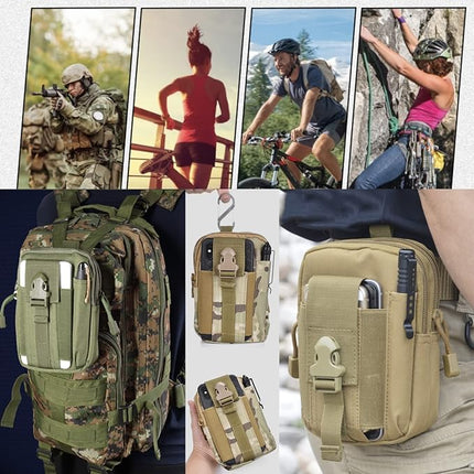 SuperValueChoice HCSEFA00060  Tactical Belt Bag, Nylon Molle EDC Gadget Utility Cell Phone Bag for Hiking Travel Sport Outdoor, Camouflage