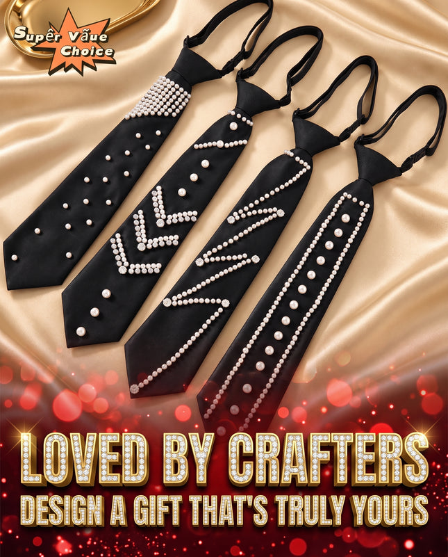 SUPERVALUECHOICE HCSEZC00003 Elegant Tie with Artificial Pearls Studded Freely