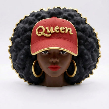 SUPERVALUECHOICE HCSEUA00009 Z-Customizable Unpainted Afro Queen with Baseball Cap Figurine Base, DIY Handcraft Supplies for Keychains Brooches 2.3" × 1.9" × 1.5"