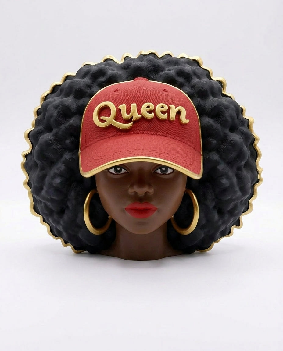SUPERVALUECHOICE HCSEUA00009 Z-Customizable Unpainted Afro Queen with Baseball Cap Figurine Base, DIY Handcraft Supplies for Keychains Brooches