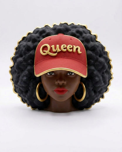 SUPERVALUECHOICE HCSEUA00009 Z-Customizable Unpainted Afro Queen with Baseball Cap Figurine Base, DIY Handcraft Supplies for Keychains Brooches