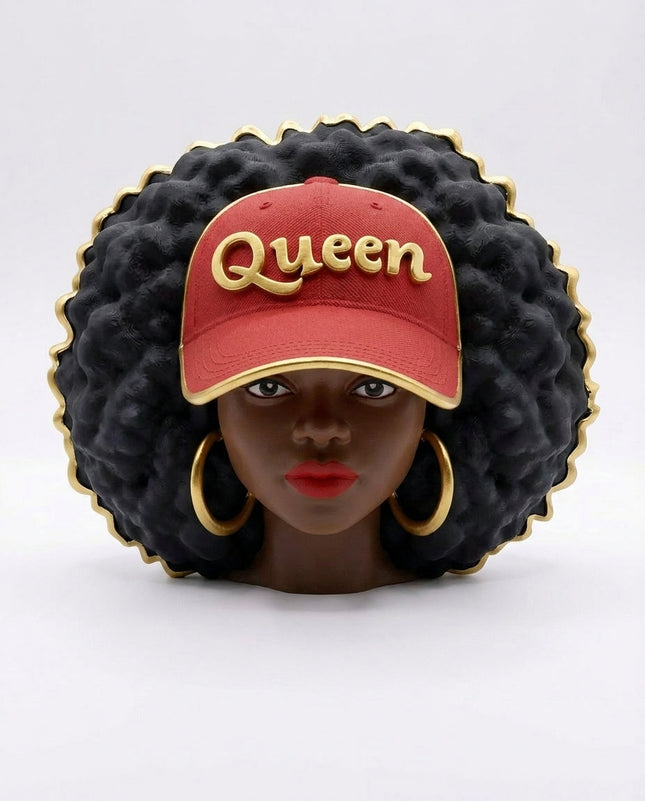 SUPERVALUECHOICE HCSEUA00009 Z-Customizable Unpainted Afro Queen with Baseball Cap Figurine Base, DIY Handcraft Supplies for Keychains Brooches 2.3" × 1.9" × 1.5"