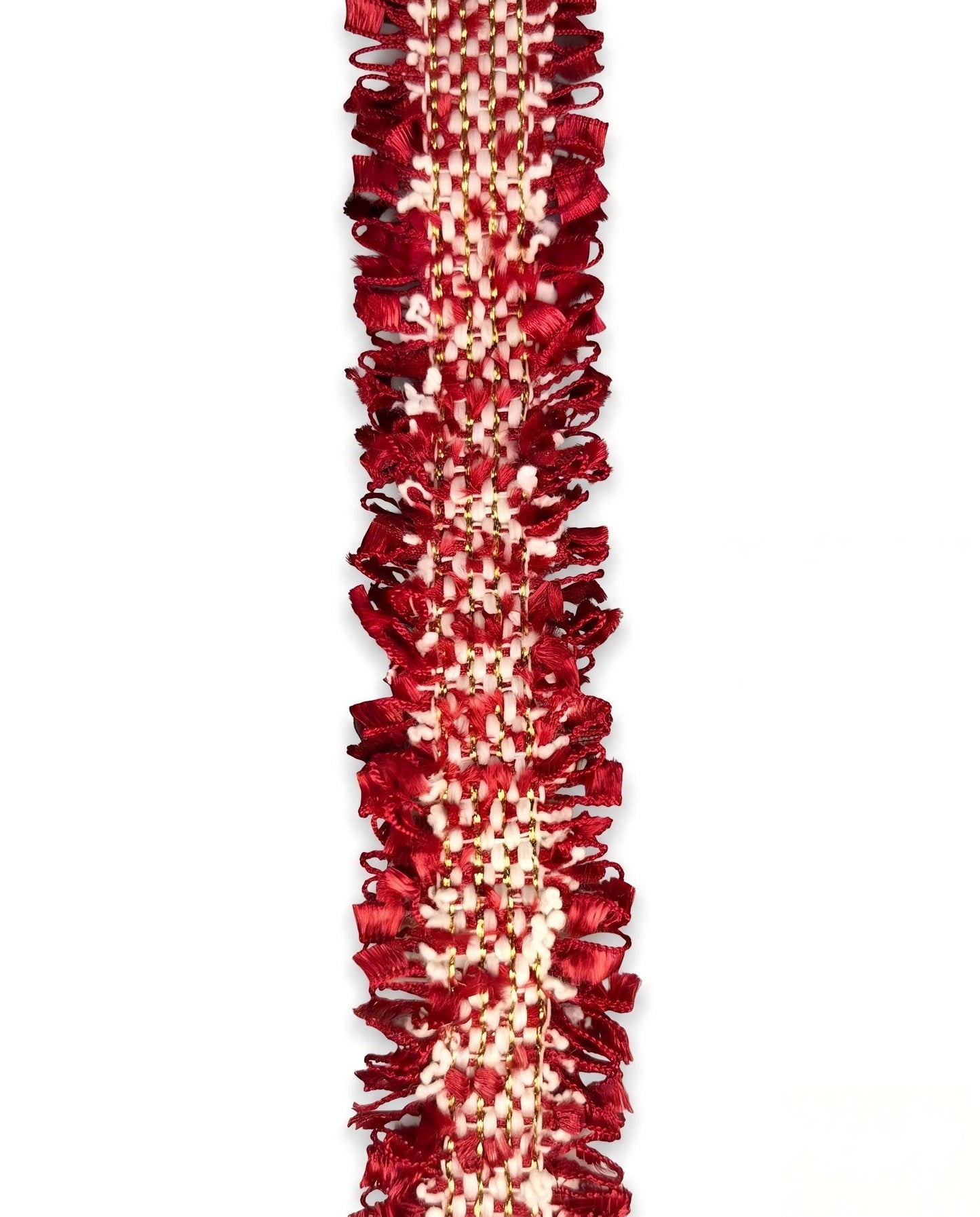 SuperValueChoice HCSEOA00007 Pastel Fringe Tweed Woven Trim Metallic Gold Thread Decorative Ribbon for Dress Hair Accessory DIY Sewing Craft ,0.98in width
