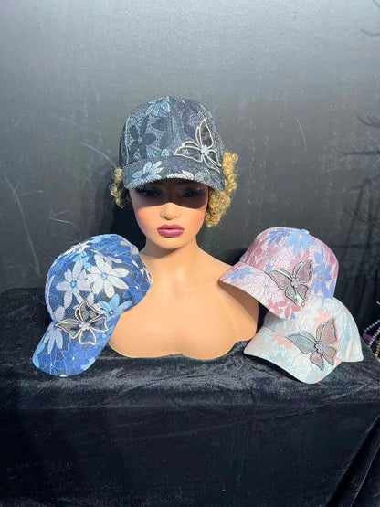 SUPERVALUECHOICE HCSEK00019 Rhinestone Pattern Denim Baseball Cap