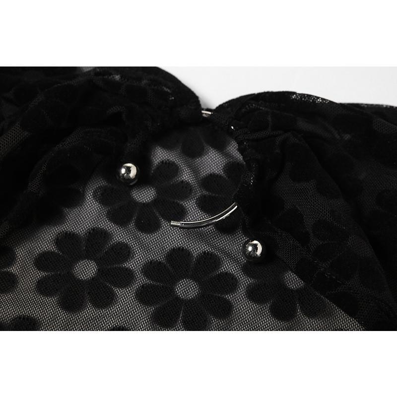 SVCD000041 Fashionable, halter-neck, sexy, cut-out, see-through, figure-hugging dress for women