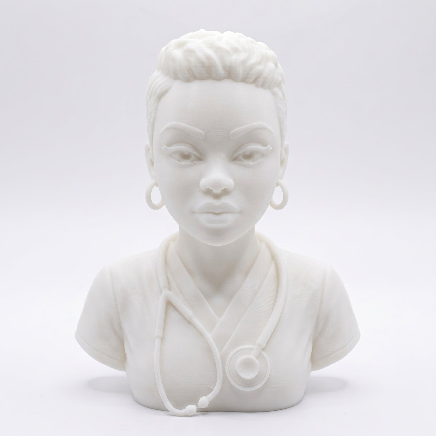 SUPERVALUECHOICE HCSEUA00054  Z- Paint Your Own Stethoscope Doctor Figure Resin Blank Customizable Sculpture Blanks for DIY Brooch Making 2" × 2.7" × 0.5"