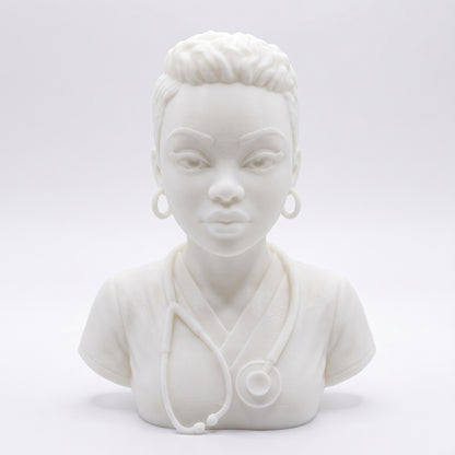 SUPERVALUECHOICE HCSEUA00054  Z- Paint Your Own Stethoscope Doctor Figure Resin Blank Customizable Sculpture Blanks for DIY Brooch Making 2" × 2.7" × 0.5"