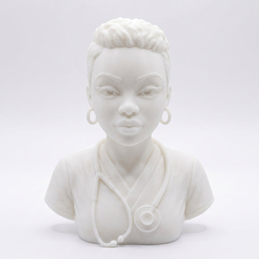 SUPERVALUECHOICE HCSEUA00054  Z- Paint Your Own Stethoscope Doctor Figure Resin Blank Customizable Sculpture Blanks for DIY Brooch Making 2" × 2.7" × 0.5"
