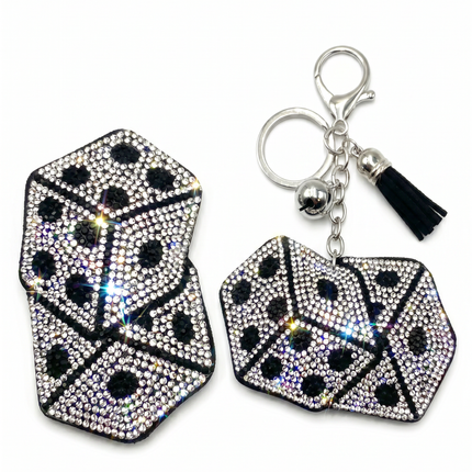 SUPERVALUECHOICE HCSESA00049 Crystal Dice Shape Keychain & Brooch