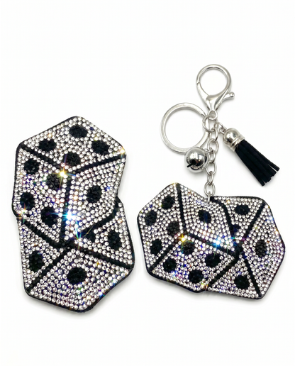 SUPERVALUECHOICE HCSESA00049 Crystal Dice Shape Keychain & Brooch