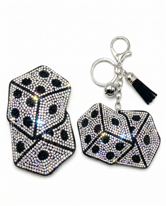 SUPERVALUECHOICE HCSESA00049 Crystal Dice Shape Keychain & Brooch
