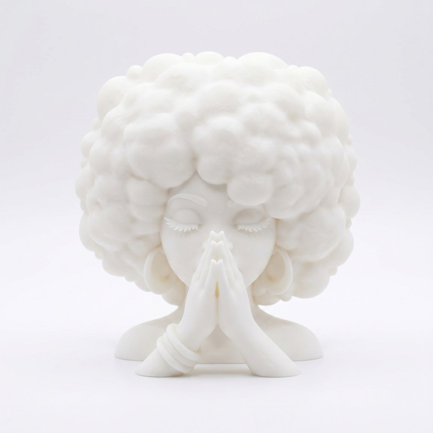 SUPERVALUECHOICE HCSEUA00064  Z- Unpainted Closed Eyes Prayer Pose Black Lady Bust Resin Mold Base for Handmade DIY Jewelry Craft Supplies 2" × 2.7" × 0.6"