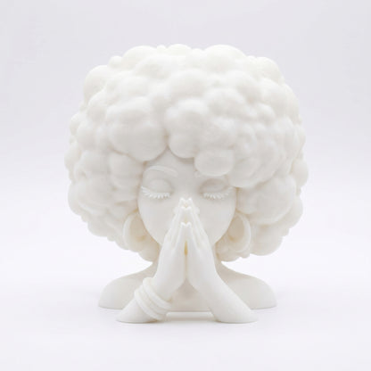 SUPERVALUECHOICE HCSEUA00064  Z- Unpainted Closed Eyes Prayer Pose Black Lady Bust Resin Mold Base for Handmade DIY Jewelry Craft Supplies 2" × 2.7" × 0.6"