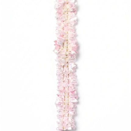SuperValueChoice HCSEOA00009 Pastel Fringe Tweed Woven Trim Metallic Gold Thread Decorative Ribbon for Dress Hair Accessory DIY Sewing Craft ,0.59in width