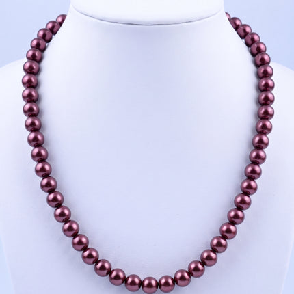 SUPERVALUECHOICE HCSEN00002 Multicolor Round Pearl Choker Necklace Classic Single Strand Beaded Necklace for Women Daily Wedding Jewelry