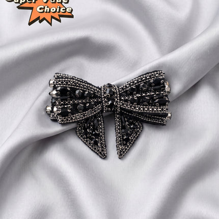 SUPERVALUECHOICE CHRISTMAS HCSEYD00053 Rhinestone Bows of DIY Project, clothing, bridal, Shoes and Accessories Rhinestone Appliques 3.54in× 2.56in