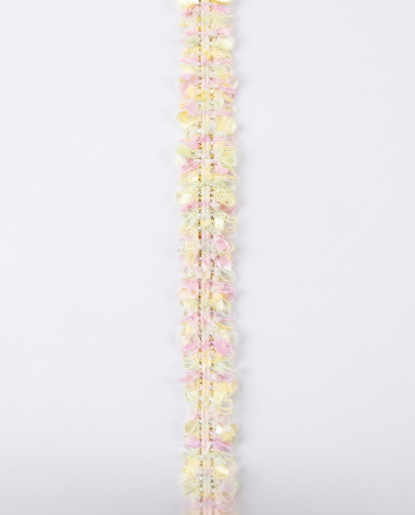 SuperValueChoice HCSEOA00009 Pastel Fringe Tweed Woven Trim Metallic Gold Thread Decorative Ribbon for Dress Hair Accessory DIY Sewing Craft ,0.59in width