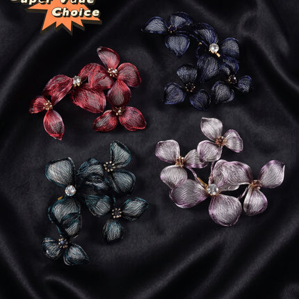 SUPERVALUECHOICE CHRISTMAS HCSELC00001 Handmade Wire Woven Flower Hair Barrette, Multi-Color Floral Hair Clip