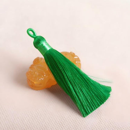 SUPERVALUECHOICE HCSEYE00013 3.15in Silky Short Tassel Charms, Multi-Color Handmade DIY Craft Tassels