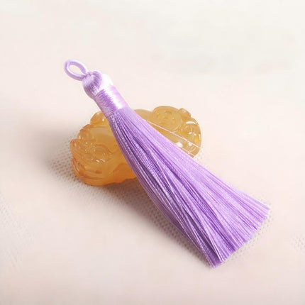 SUPERVALUECHOICE HCSEYE00013 3.15in Silky Short Tassel Charms, Multi-Color Handmade DIY Craft Tassels
