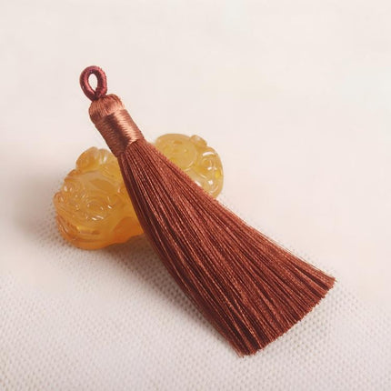SUPERVALUECHOICE HCSEYE00013 3.15in Silky Short Tassel Charms, Multi-Color Handmade DIY Craft Tassels