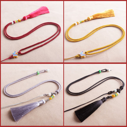 SUPERVALUECHOICE HCSEYE00013 3.15in Silky Short Tassel Charms, Multi-Color Handmade DIY Craft Tassels