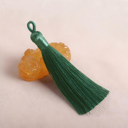 SUPERVALUECHOICE HCSEYE00013 3.15in Silky Short Tassel Charms, Multi-Color Handmade DIY Craft Tassels