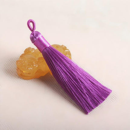 SUPERVALUECHOICE HCSEYE00013 3.15in Silky Short Tassel Charms, Multi-Color Handmade DIY Craft Tassels