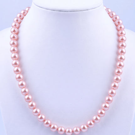 SUPERVALUECHOICE HCSEN00002 Multicolor Round Pearl Choker Necklace Classic Single Strand Beaded Necklace for Women Daily Wedding Jewelry