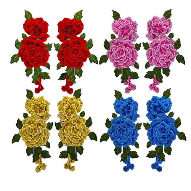 SUPERVALUECHOICE HCSEYB00078 Pair of Floral Embroidery Patches Matching Set 9.64'' X 4.72''