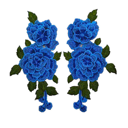 SUPERVALUECHOICE HCSEYB00078 Pair of Floral Embroidery Patches Matching Set 9.64'' X 4.72''