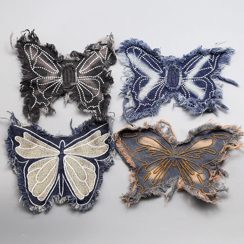 SUPERVALUECHOICE HCSEYE00005 Butterfly Embroidered Patches DIY Clothing Bags Sewing on Appliques Accessories