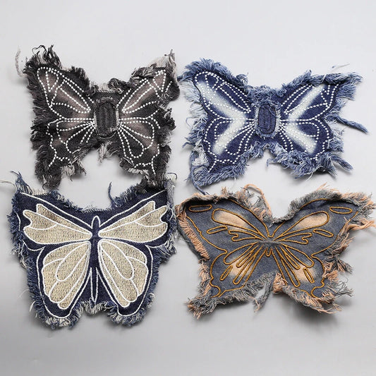 SUPERVALUECHOICE HCSEYE00005 Butterfly Embroidered Patches DIY Clothing Bags Sewing on Appliques Accessories